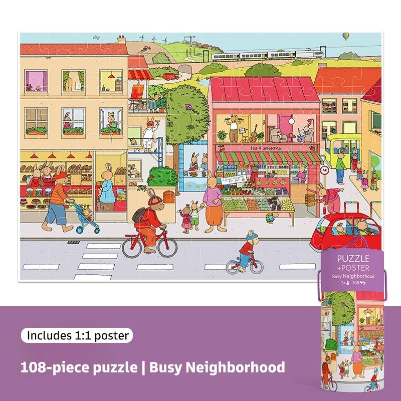 Pinwheel Tom Rabbit Puzzle Edukasi Anak Latih Fokus Motorik Halus Kreativitas Pengamatan 3 Tahun