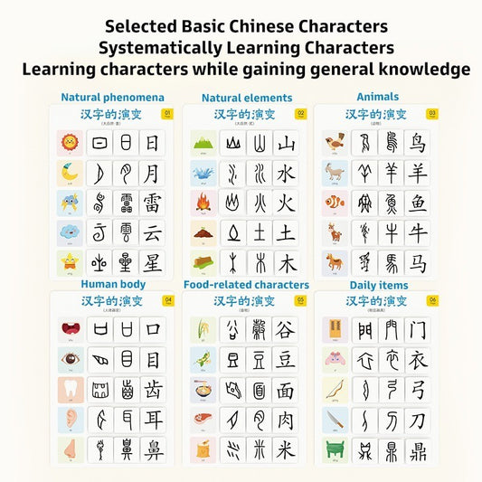 Pinwheel Evolution of Chinese Character Mainan Edukasi Anak Belajar Bahasa Mandarin flash card for kids