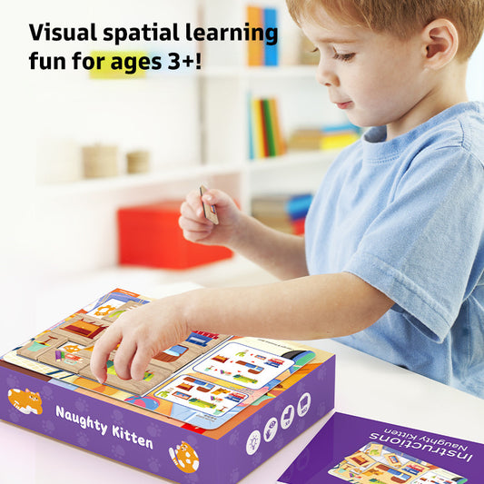 Pinwheel Naughty Kitten Logic Game Spatial Reasoning Toys Mainan Edukasi Anak