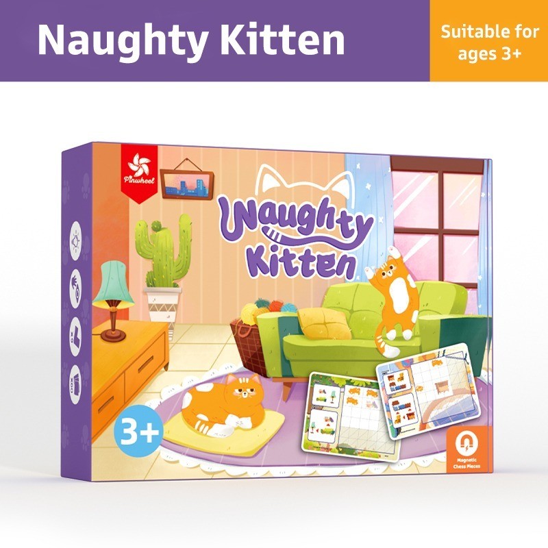 Pinwheel Naughty Kitten Logic Game Spatial Reasoning Toys Mainan Edukasi Anak