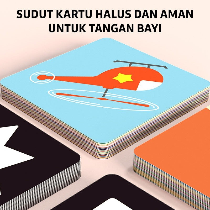 Pinwheel Baby Visual Track Card Kartu Edukasi Bayi Latihan Penglihatan Stimulasi Visual Untuk Bayi