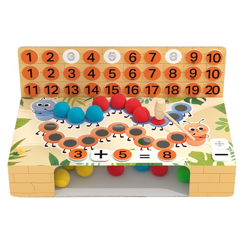 Pinwheel Mainan Edukasi Matematika Penjumlahan Pengurangan Ulat Bulu Anak TK Usia 3 Hingga 6 Tahun