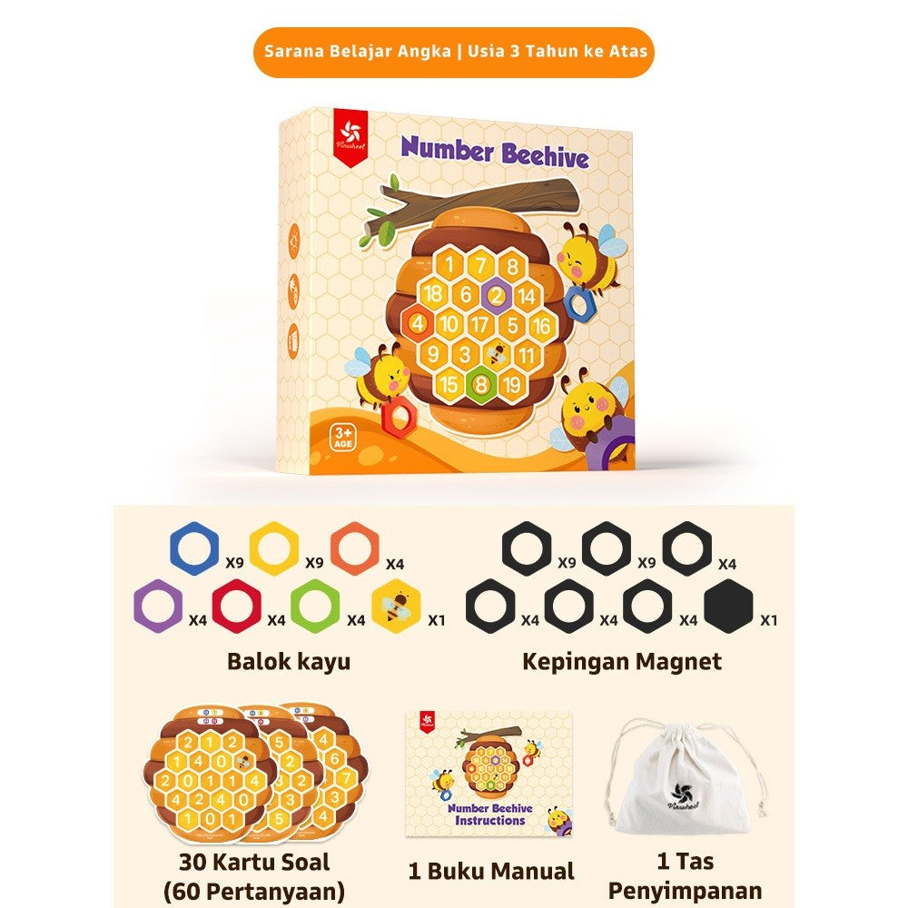 Mainan Magnet Number Beehive Pinwheel Edukasi Matematika Latih Rasa Angka Anak Usia 3 Tahun Ke Atas