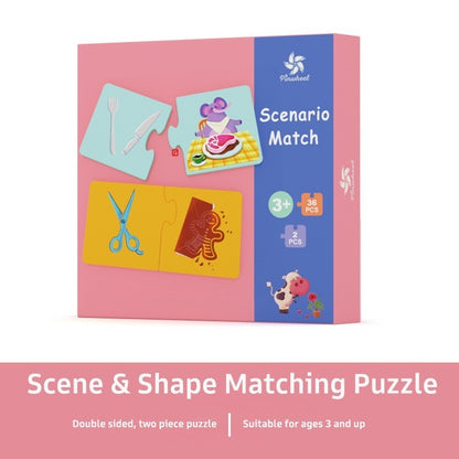 Pinwheel Educational Matching Puzzle Latih Pengenalan Hewan Lawan Kata Motorik Halus 3 Tahun Ke Atas