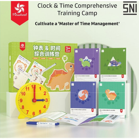 Pinwheel Time Camp Paket Latihan Belajar Jam Waktu Mainan Edukasi Anak TK SD Usia 4 Hingga 8 Tahun