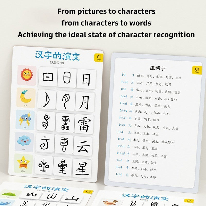 Pinwheel Evolution of Chinese Character Mainan Edukasi Anak Belajar Bahasa Mandarin flash card for kids