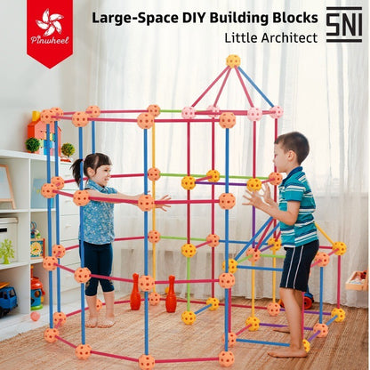 Pinwheel Little Architect Fort Building Kit Mainan Edukasi STEM Bangunan Kastil DIY Anak Usia3