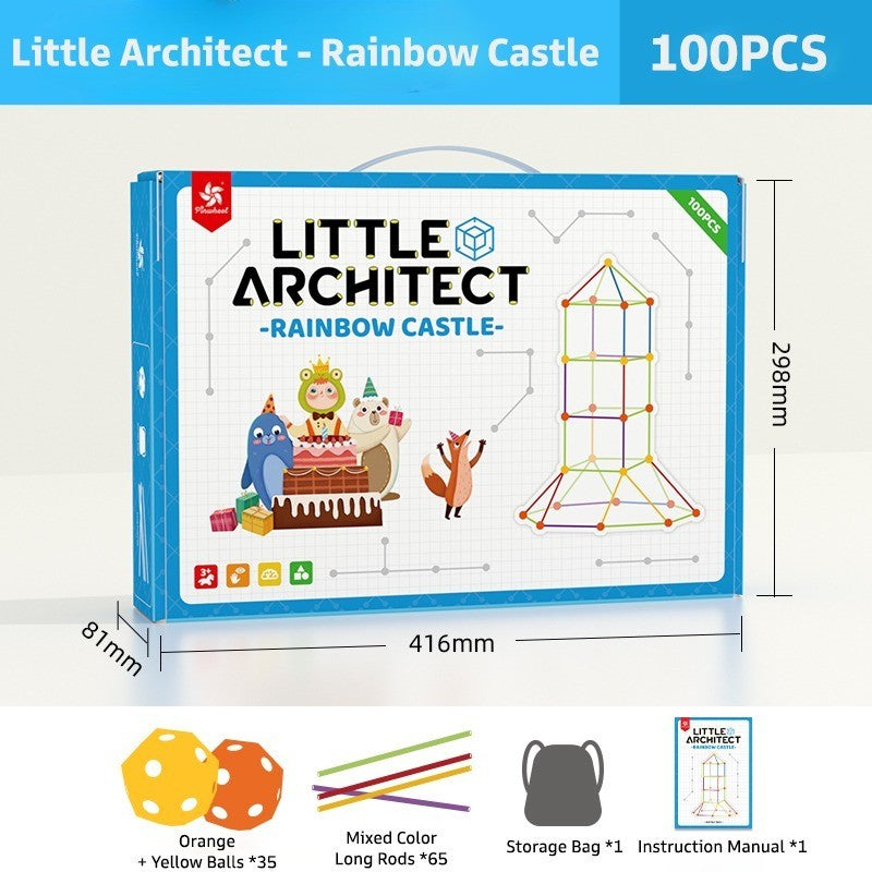 Pinwheel Little Architect Fort Building Kit Mainan Edukasi STEM Bangunan Kastil DIY Anak Usia3