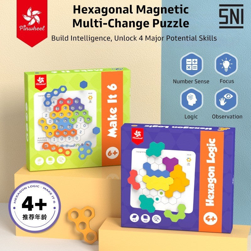 Pinwheel Hexagonal Logic & Make It 6 Logic Games Mathematical Operation Mainan Edukasi Anak