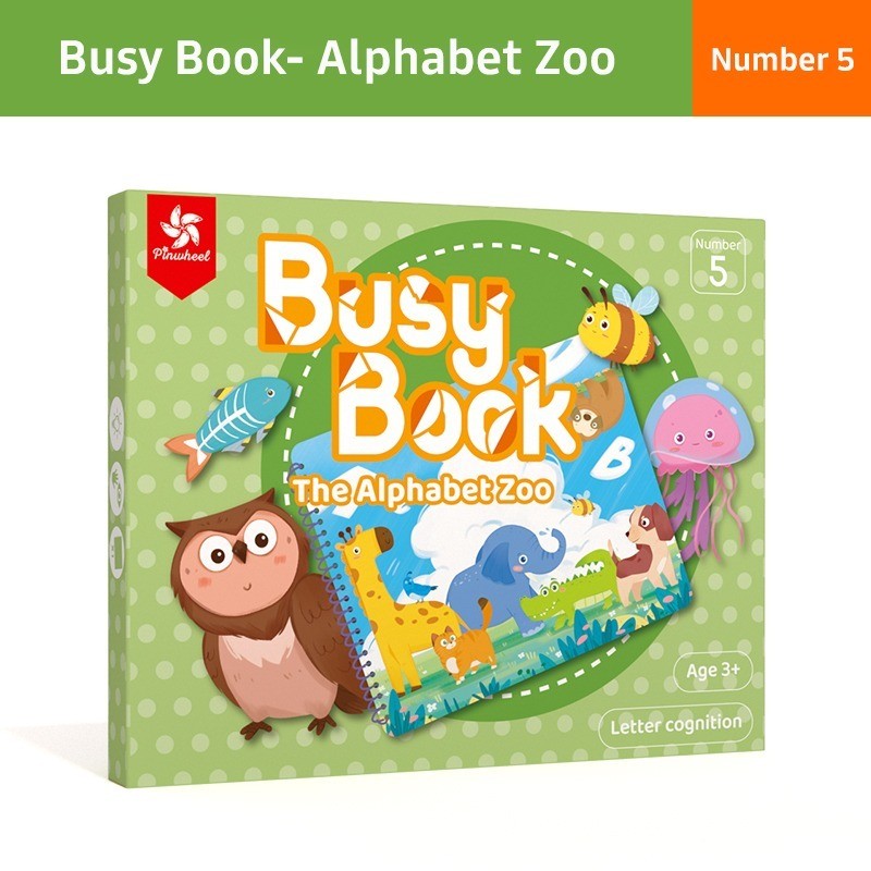 Pinwheel Busy Book Buku Aktivitas Anak 2 Tahun Montessori Mainan Edukasi Balita Velcro Set 1 Buku