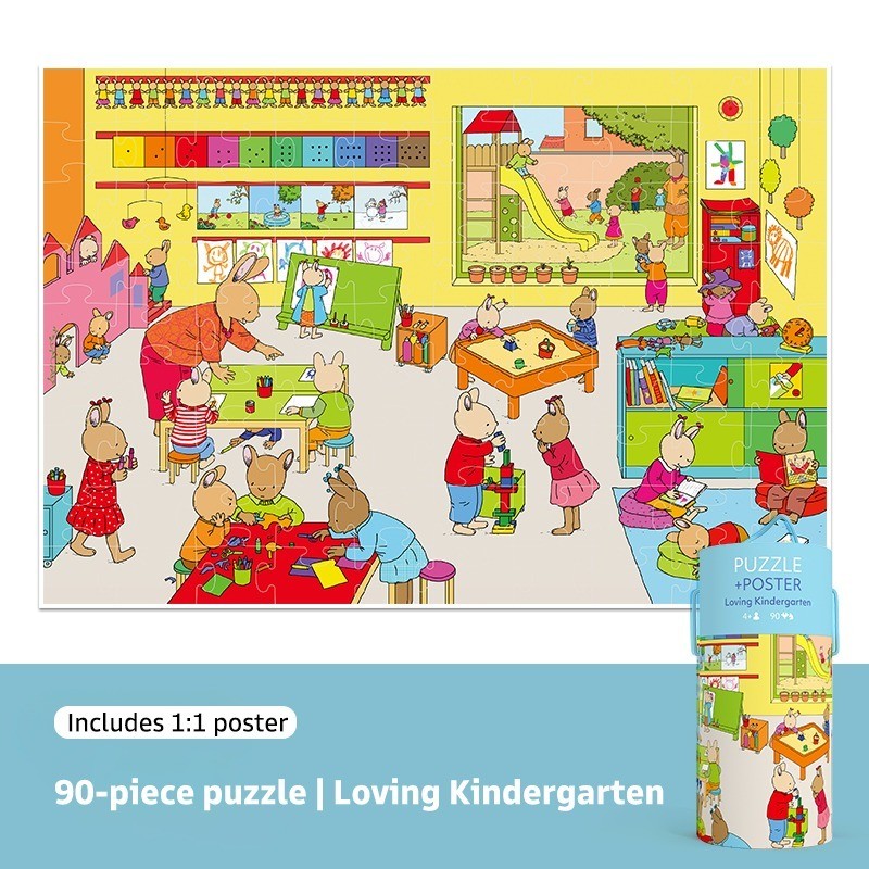 Pinwheel Tom Rabbit Puzzle Edukasi Anak Latih Fokus Motorik Halus Kreativitas Pengamatan 3 Tahun