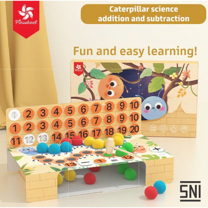 Pinwheel Mainan Edukasi Matematika Penjumlahan Pengurangan Ulat Bulu Anak TK Usia 3 Hingga 6 Tahun