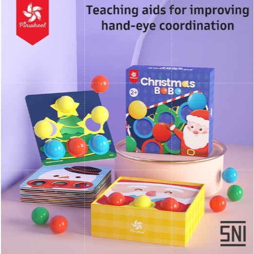 Pinwheel Rainbow Bobo Christmas Bobble Ball Mainan Edukasi Anak 2 Tahun Koordinasi Tangan Mata