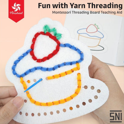 Pinwheel Fun with Yarn Threading Mainan Edukasi Montessori Mengait Benang Anak 3 Tahun Ke Atas