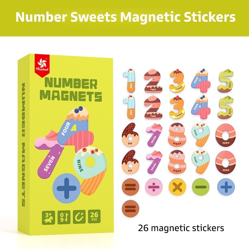 Pinwheel Number & Letter Fridge Magnets Mainan Edukasi Magnet Huruf Angka Kulkas Papan Tulis Anak 3+