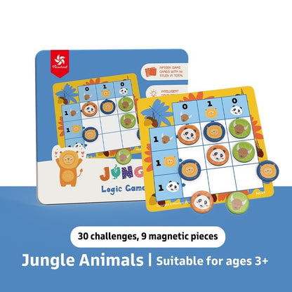 Pinwheel Sudoku Logic Game Mini Mainan Edukatif Magnetik Tema Hewan Latih Logika Fokus Anak 3 Tahun