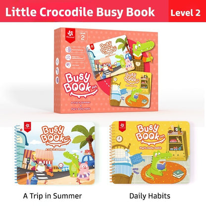 Pinwheel Busy Book Buku Aktivitas Anak 2 Tahun Montessori Mainan Edukasi Balita Velcro Set 2 Buku