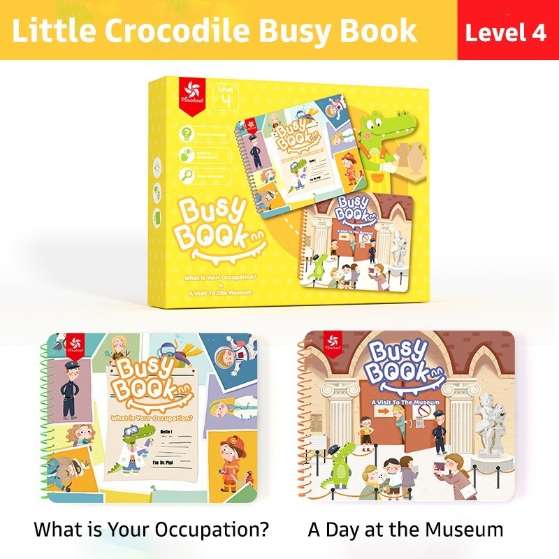 Pinwheel Busy Book Buku Aktivitas Anak 2 Tahun Montessori Mainan Edukasi Balita Velcro Set 2 Buku