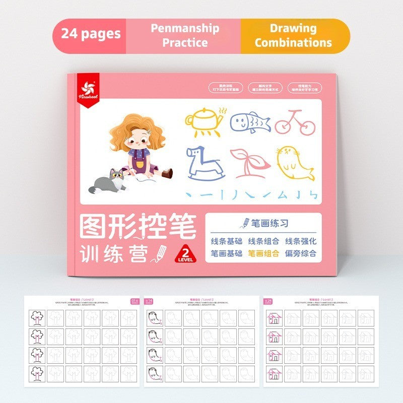 Pinwheel Graphic Pen Training Buku Latihan Pena Anak Menulis Persiapan Sekolah 3 Tahun Ke Atas