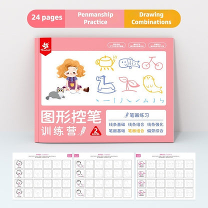 Pinwheel Graphic Pen Training Buku Latihan Pena Anak Menulis Persiapan Sekolah 3 Tahun Ke Atas