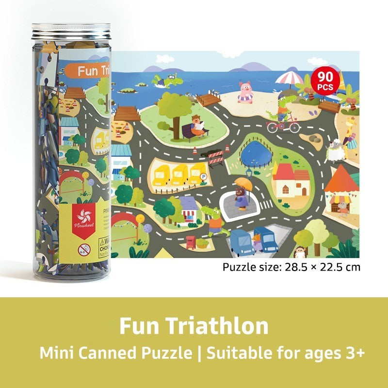 pinwheel Puzzle Kidsmile 90Pcs mini Anak Mainan Edukasi Anak Kayu Jigsaw
