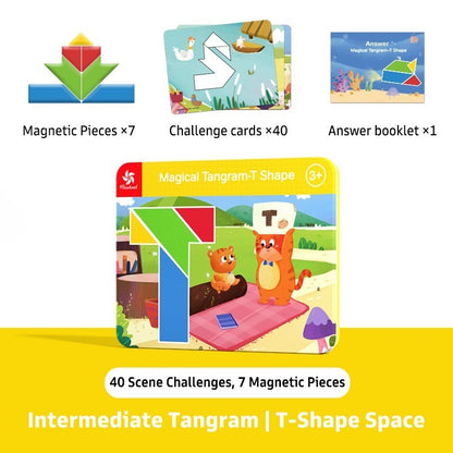 Pinwheel Magical Tangram Papan Tangram Magnetik Mainan Edukatif Anak 3 Tahun Latihan Kreativitas