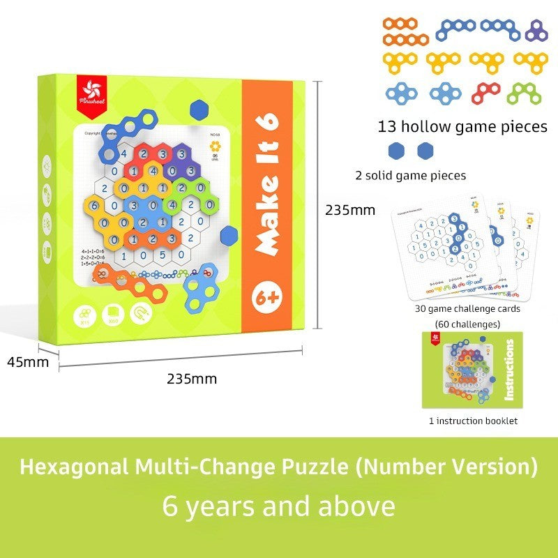 Pinwheel Hexagonal Logic & Make It 6 Logic Games Mathematical Operation Mainan Edukasi Anak