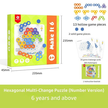 Pinwheel Hexagonal Logic & Make It 6 Logic Games Mathematical Operation Mainan Edukasi Anak
