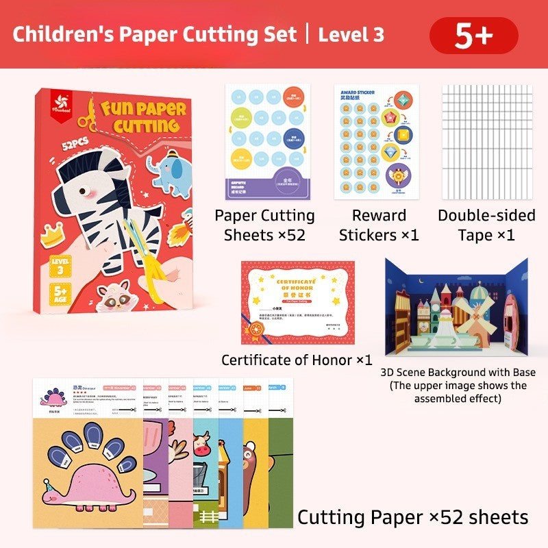 Pinwheel Fun Paper Cutting Mainan DIY Edukasi Gunting Kertas Anak 3 Tahun Ke Atas Latihan Motorik