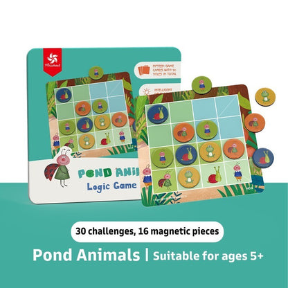 Pinwheel Sudoku Logic Game Mini Mainan Edukatif Magnetik Tema Hewan Latih Logika Fokus Anak 3 Tahun