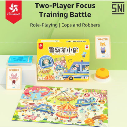Pinwheel Police Catching Thief Boardgame Mainan Edukatif Latih Fokus Interaksi Keluarga Anak 3 Tahun