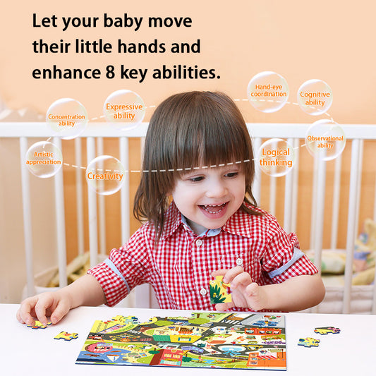 pinwheel Puzzle Kidsmile 90Pcs mini Anak Mainan Edukasi Anak Kayu Jigsaw
