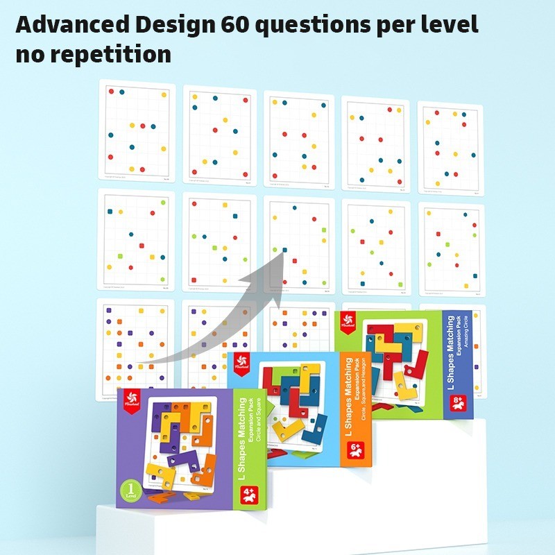 Pinwheel L-Shaped Logic Matching Board Game Expansion Pack Mainan Edukasi Anak