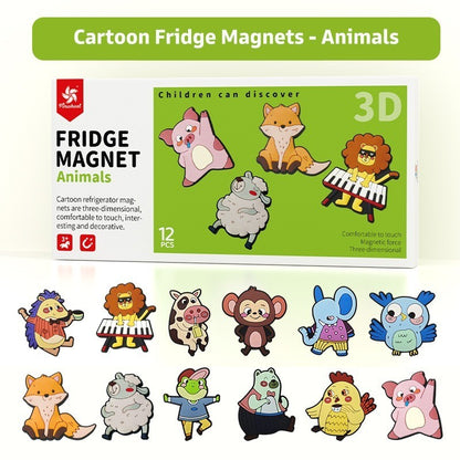Pinwheel Fridge Magnet Kulkas 3D Sensori Binatang Kartun Transportasi Mainan Edukasi Anak Usia Dini