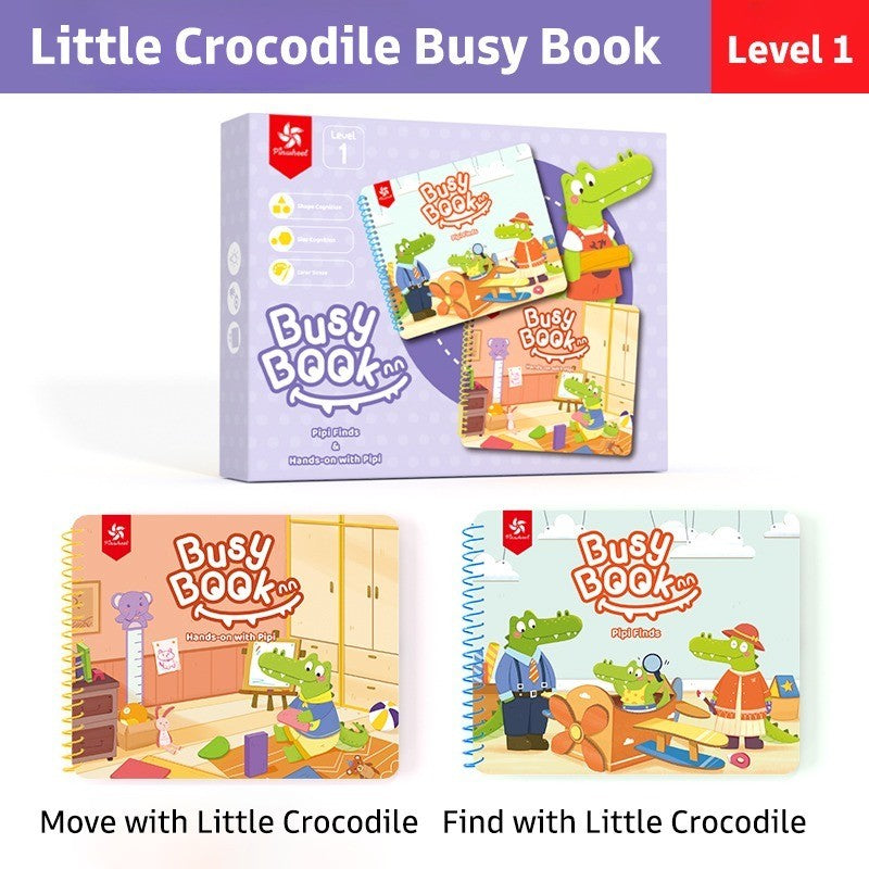 Pinwheel Busy Book Buku Aktivitas Anak 2 Tahun Montessori Mainan Edukasi Balita Velcro Set 2 Buku