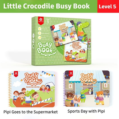 Pinwheel Busy Book Buku Aktivitas Anak 2 Tahun Montessori Mainan Edukasi Balita Velcro Set 2 Buku