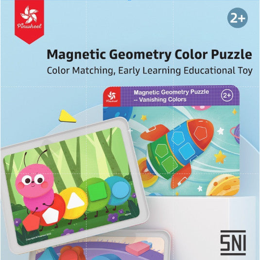 Pinwheel Magnetic Geometry Puzzle Mainan Edukasi Magnet Cocok Bentuk Warna Anak 3 Tahun Ke Atas