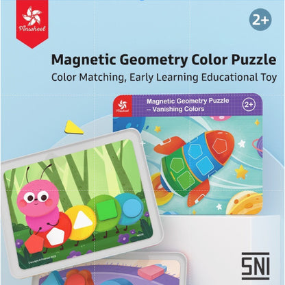 Pinwheel Magnetic Geometry Puzzle Mainan Edukasi Magnet Cocok Bentuk Warna Anak 3 Tahun Ke Atas
