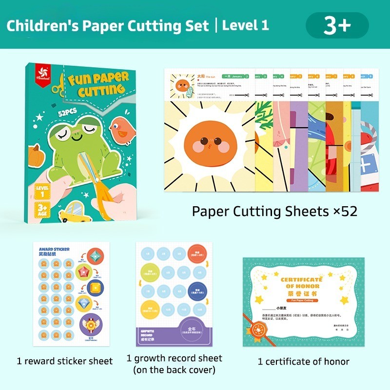 Pinwheel Fun Paper Cutting Mainan DIY Edukasi Gunting Kertas Anak 3 Tahun Ke Atas Latihan Motorik