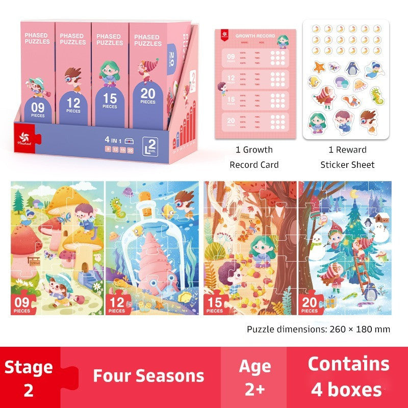 Pinwheel Phased Puzzle Anak Bertingkat Edukasi Melatih Fokus Motorik Halus Usia 1.5 Tahun Ke Atas
