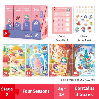 Pinwheel Phased Puzzle Anak Bertingkat Edukasi Melatih Fokus Motorik Halus Usia 1.5 Tahun Ke Atas