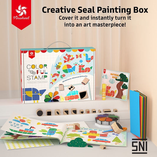 Pinwheel Colorful Stamp Set Stempel Warna Anak Mainan Edukasi Seni Bertingkat 3 Tahun Ke Atas