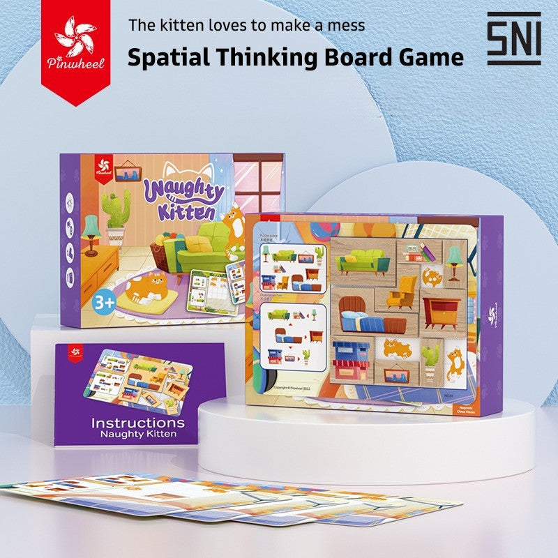 Pinwheel Naughty Kitten Logic Game Spatial Reasoning Toys Mainan Edukasi Anak