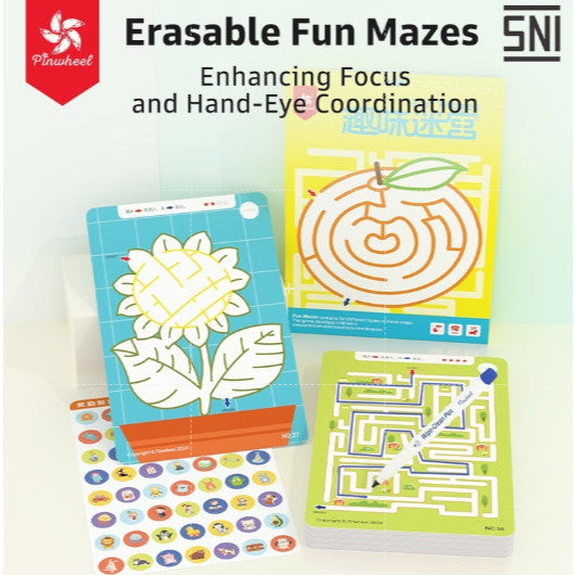 Pinwheel Fun Mazes Permainan Labirin Edukasi Anak Bisa Dihapus Usia 3 Tahun Ke Atas Latih Koordinasi