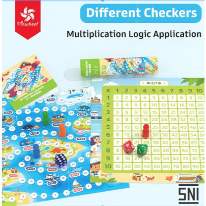 Pinwheel Different Checkers Permainan Dam Mainan Edukasi Latih Konsentrasi Anak Usia 3 Tahun Ke Atas