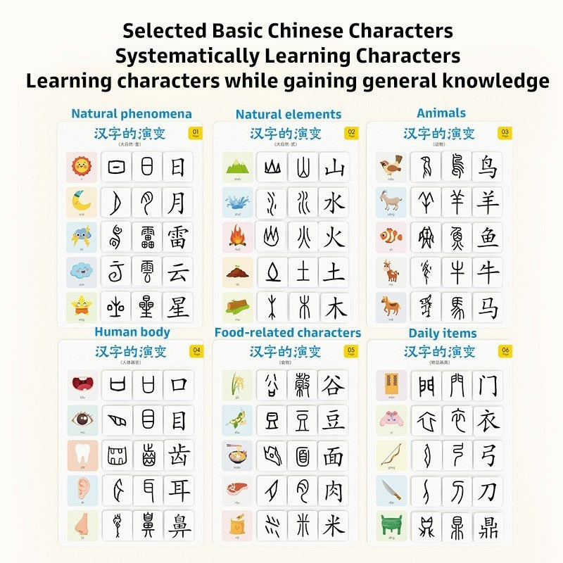 Pinwheel Evolution of Chinese Character Mainan Edukasi Anak Belajar Bahasa Mandarin flash card for kids