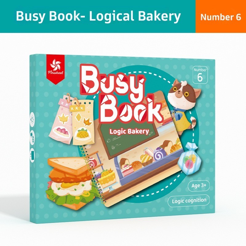 Pinwheel Busy Book Buku Aktivitas Anak 2 Tahun Montessori Mainan Edukasi Balita Velcro Set 1 Buku