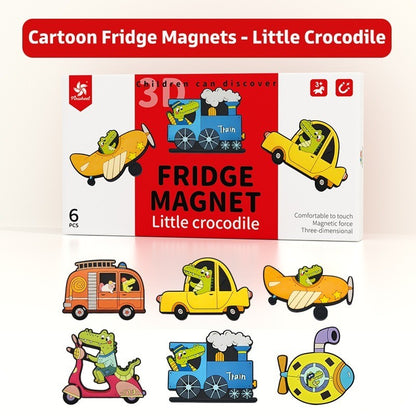 Pinwheel Fridge Magnet Kulkas 3D Sensori Binatang Kartun Transportasi Mainan Edukasi Anak Usia Dini