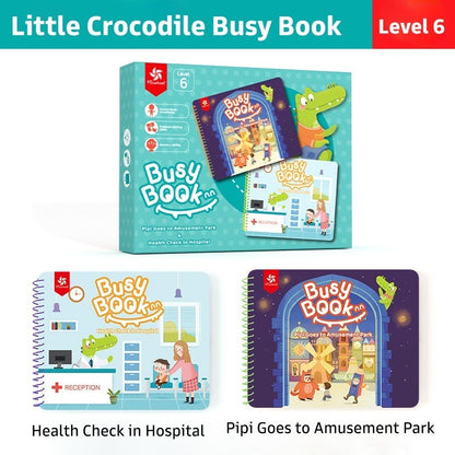 Pinwheel Busy Book Buku Aktivitas Anak 2 Tahun Montessori Mainan Edukasi Balita Velcro Set 2 Buku