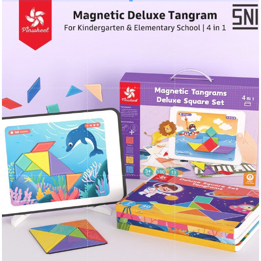 Pinwheel Magnetic Tangrams Deluxe Set Permainan Edukasi Latih Imajinasi Logika 3 Tahun Ke Atas